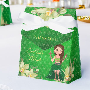 Caixinha De Lembrancinhas Favorito de desenho animado verde Mehndi de casame