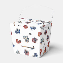 Caixinha De Lembrancinhas Favoritos para festas De Hóquei No Gelo Obrigado