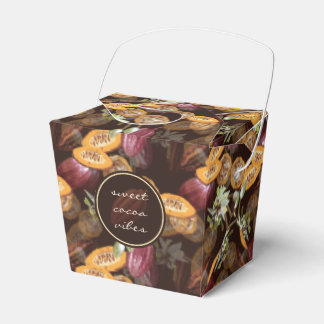 Caixinha De Lembrancinhas Feijões e flores de cacau, Padrão de Chocolate