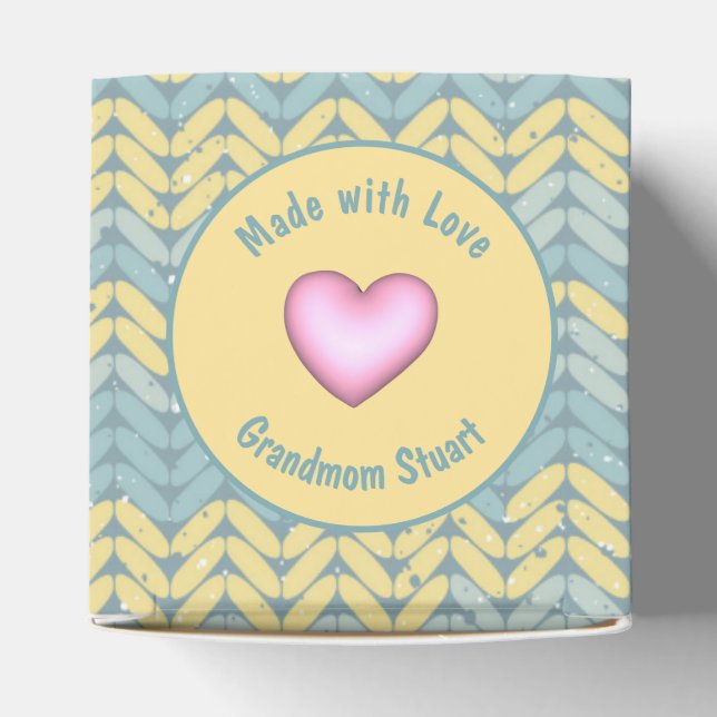 Caixinha De Lembrancinhas Feita com Amor, Cochet Yarn Personalizada (Topo)