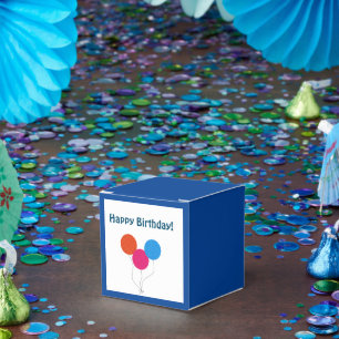 Caixinha De Lembrancinhas Feliz Aniversário Cartografia Colorida dos Balões