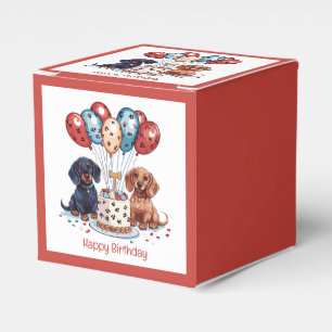 Caixinha De Lembrancinhas Feliz aniversário Dachshund Dogs