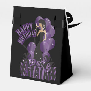 Caixinha De Lembrancinhas Feliz aniversário Diva Girl DIY Nome Roxo