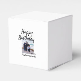 Caixinha De Lembrancinhas Feliz aniversário foto familia nome elegante class