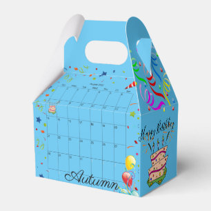 Caixinha De Lembrancinhas Feliz Aniversário Gable Favor Box Agosto de 2022