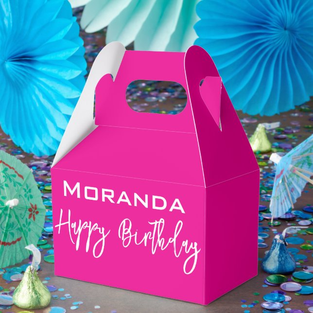Caixinha De Lembrancinhas Feliz Aniversário Gable Favor Box Rosa (Festa)