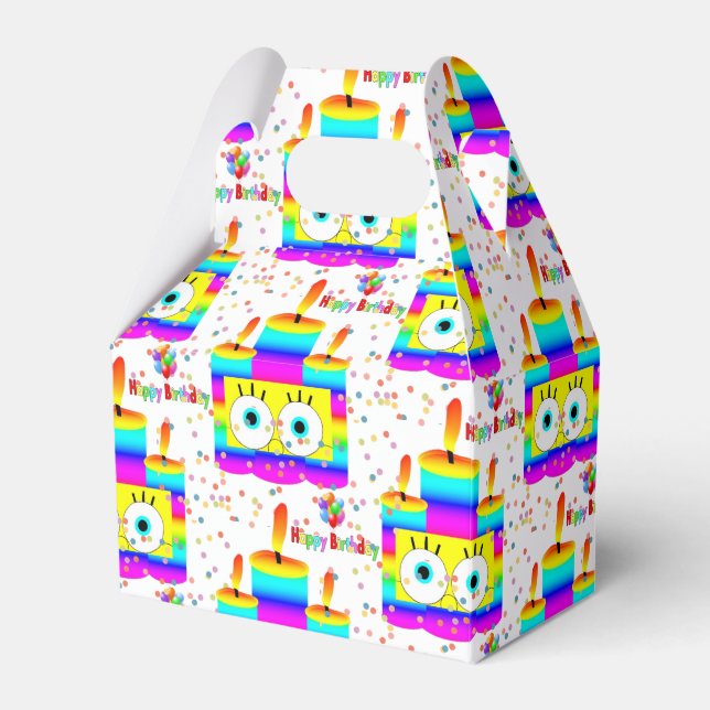 Caixinha De Lembrancinhas Feliz Aniversário Gable Favor Box Velas (Frente)