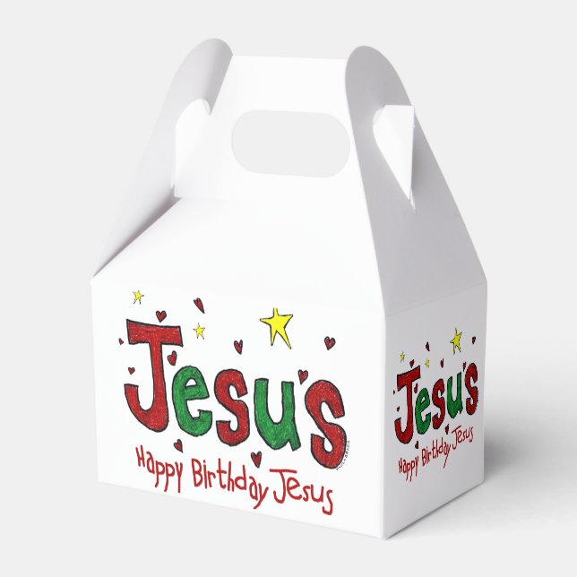 Caixinha De Lembrancinhas Feliz aniversário Jesus (Verso)