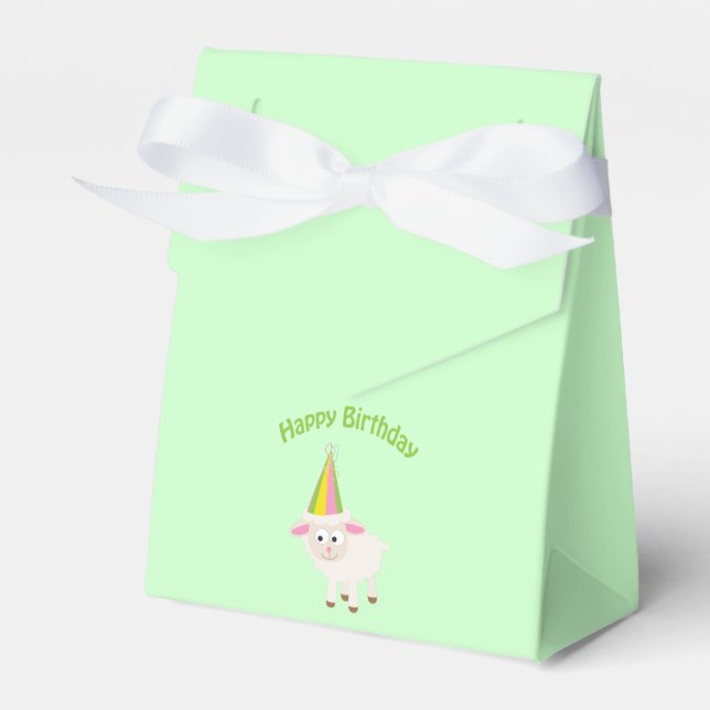 Caixinha De Lembrancinhas Feliz aniversário Lamb (Frente)