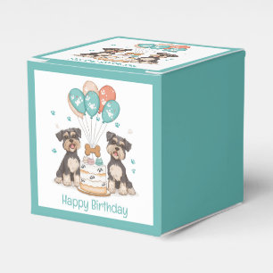 Caixinha De Lembrancinhas Feliz Aniversário Schnauzer Cães
