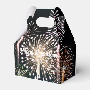 Caixinha De Lembrancinhas Feliz ano novo Black Fireworks
