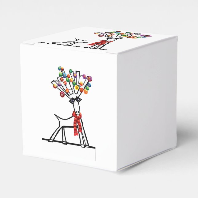 Caixinha De Lembrancinhas Feliz Chris Moose ou Reindeer (Frente)