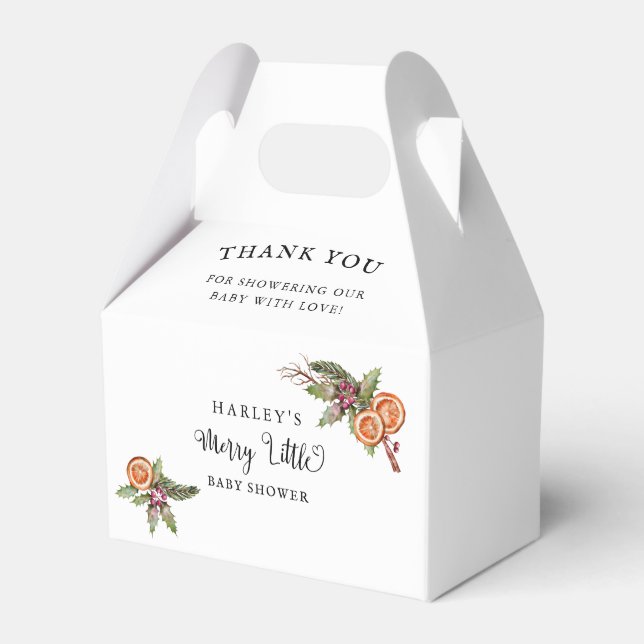 Caixinha De Lembrancinhas Feliz de Natal Pequeno Chá de fraldas (Frente)