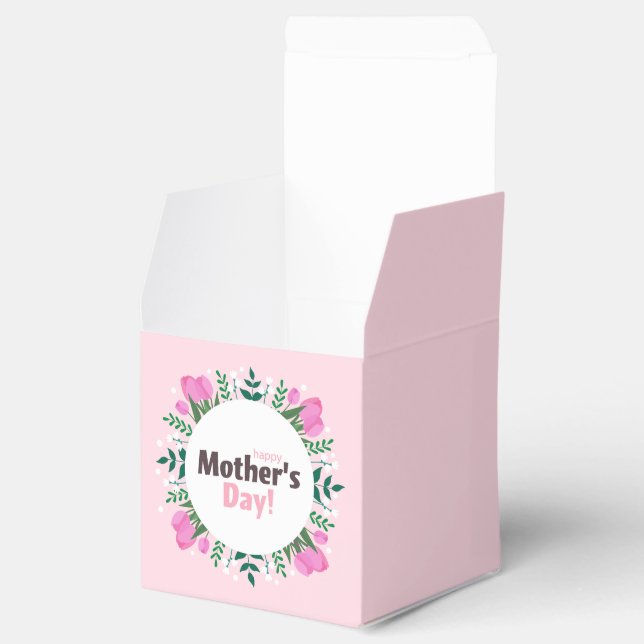 Caixinha De Lembrancinhas Feliz Dia das Mães Tulipas Rosa (Aberto)