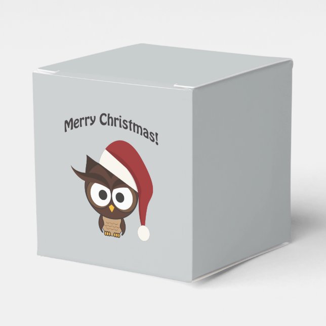 Caixinha De Lembrancinhas Feliz Natal Coruja Irritada (Frente)