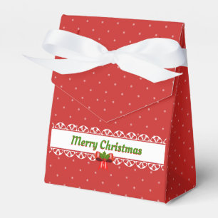 Caixinha De Lembrancinhas Feliz Natal, Laços e Bolinhas
