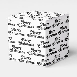 Caixinha De Lembrancinhas Feliz Natal - Padrão branco preto Feriado - Prese