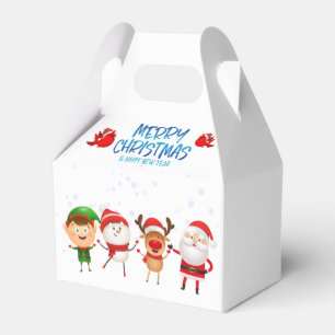 Caixinha De Lembrancinhas Feliz Natal Snowman Papai Noel Rudolph Elf