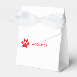 Caixinha De Lembrancinhas Feliz Woofmas Paw Imprimir Vermelho Declaração Cer
