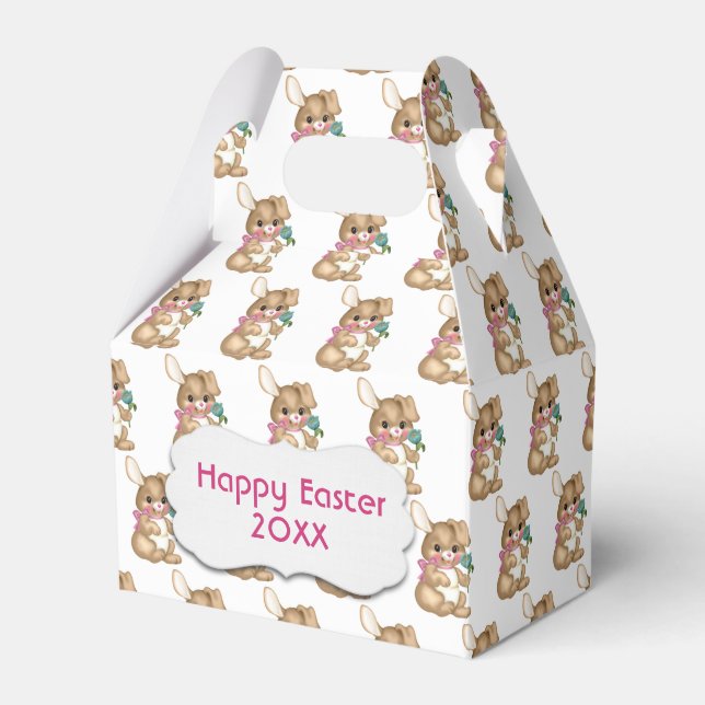 Caixinha De Lembrancinhas Felz pascoa Bunnies (Frente)