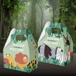 Caixinha De Lembrancinhas Fera Selva Safari Animais Primeiro Aniversário