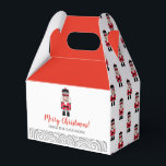 Caixinha De Lembrancinhas Feriado de Natal do Red Nutcracker<br><div class="desc">Uma bela caixa de favoritos da festa de Natal. Personalize-o com seu cartões de natal e nome. Projetado para você pelo Blackberry Boulevard.</div>