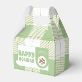 Caixinha De Lembrancinhas Feriado de Xadrez de Gingham Verde e Bonito