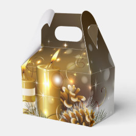 Caixinha De Lembrancinhas Feriado Elegante de Natal das Velas Douradas