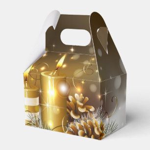 Caixinha De Lembrancinhas Feriado Elegante de Natal das Velas Douradas