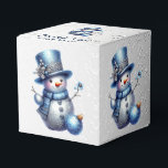 Caixinha De Lembrancinhas Feriados de inverno elegantes do Natal Snowman<br><div class="desc">Feriados Elegantes De Inverno De Snowman Favorecem Caixas. Único,  bonito,  na moda design. Fácil de ser personalizado. O estilo,  o tamanho e as cores da fonte podem ser alterados. Itens correspondentes disponíveis.</div>