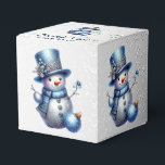 Caixinha De Lembrancinhas Feriados de inverno elegantes do Natal Snowman<br><div class="desc">Feriados Elegantes De Inverno De Snowman Favorecem Caixas. Único,  bonito,  na moda design. Fácil de ser personalizado. O estilo,  o tamanho e as cores da fonte podem ser alterados. Itens correspondentes disponíveis.</div>