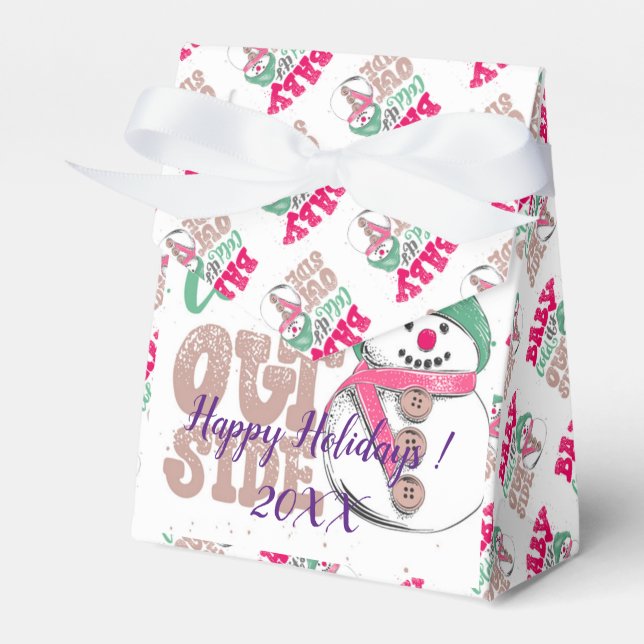 Caixinha De Lembrancinhas Feriados de Natal Modernos e Elegantes (Frente)