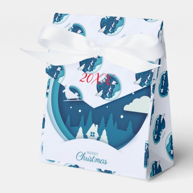Caixinha De Lembrancinhas Feriados de Natal Modernos e Elegantes (Frente)