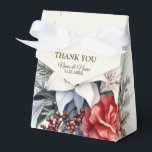 Caixinha De Lembrancinhas Férias Vermelhas Brancas do Partido do Natal Elega<br><div class="desc">Flores Vermelhas Brancas Férias Feriadas Férias Legantes Caixas de Favor. Único,  bonito,  na moda design. Fácil de ser personalizado. O estilo,  o tamanho e as cores da fonte podem ser alterados. Itens correspondentes disponíveis.</div>