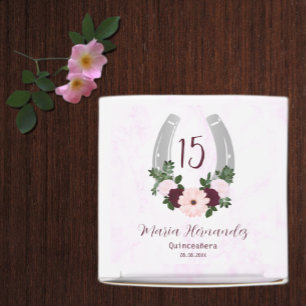 Caixinha De Lembrancinhas Ferradura Floral Ocidental Quinceanera