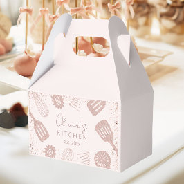 Caixinha De Lembrancinhas Ferramentas de Cozinhar Glitter Dourado para Rosa 