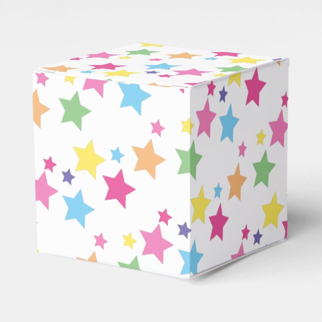 Caixinha De Lembrancinhas Festa das Estrelas Arco-íris illusima (Frente)