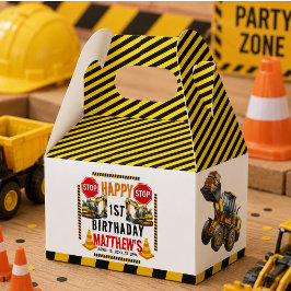 Caixinha De Lembrancinhas Festa de 1º Aniversário do Caminhão de Construção