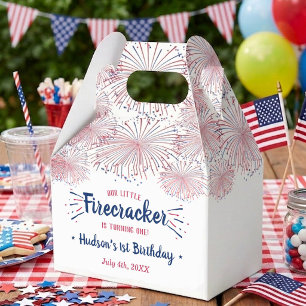 Caixinha De Lembrancinhas Festa de 1º Aniversário Little Firecracker 4 de Ju