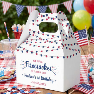Caixinha De Lembrancinhas Festa de 1º Aniversário Little Firecracker 4 de Ju