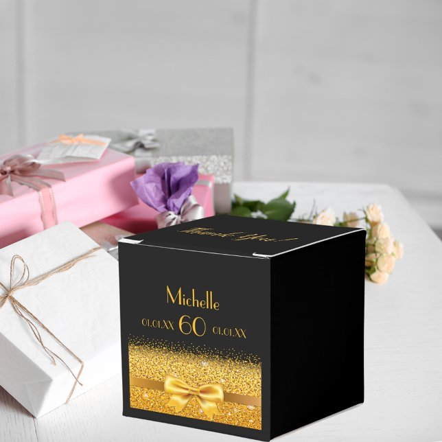 Caixinha De Lembrancinhas festa de aniversário 60ª obrigado de ouro preto (Criador carregado)