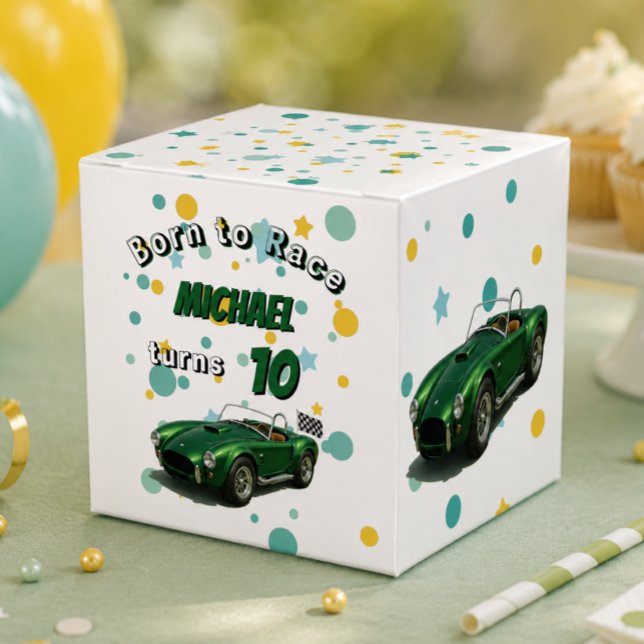Caixinha De Lembrancinhas Festa de Aniversário de 10 Anos Carro de Corrida V (Criador carregado)
