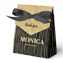 Festa de aniversário de brilho preto &dourado