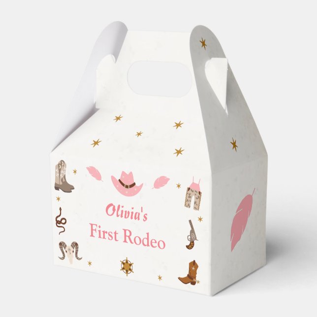 Caixinha De Lembrancinhas Festa de aniversário de cowboy ocidental (Frente)