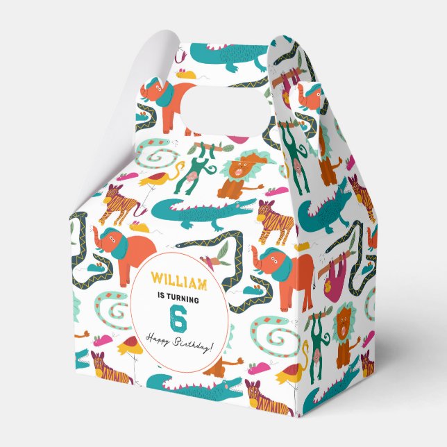 Caixinha De Lembrancinhas Festa de Aniversário de criança de Abstratos Corad (Frente)