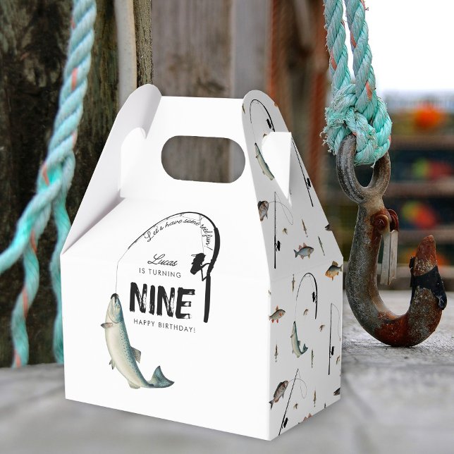 Caixinha De Lembrancinhas Festa de Aniversário de criança de Diversão de Enr (Fishing Fish Theme Reel Fun Kids Birthday Party Favor Boxes)