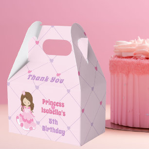 Caixinha De Lembrancinhas Festa de Aniversário de criança Rosa, Princesa L
