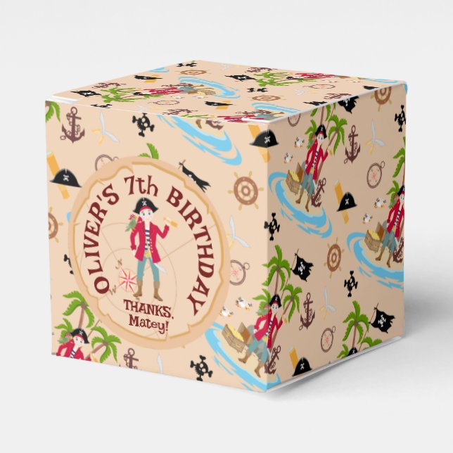 Caixinha De Lembrancinhas Festa de aniversário de diversão do mapa do tesour (Frente)