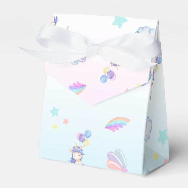 Caixinha De Lembrancinhas Festa de aniversário de gradiente do arco-íris de  (Frente)