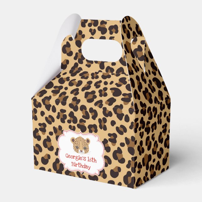 Caixinha De Lembrancinhas Festa de aniversário de Quatrefoil Vermelho para I (Frente)